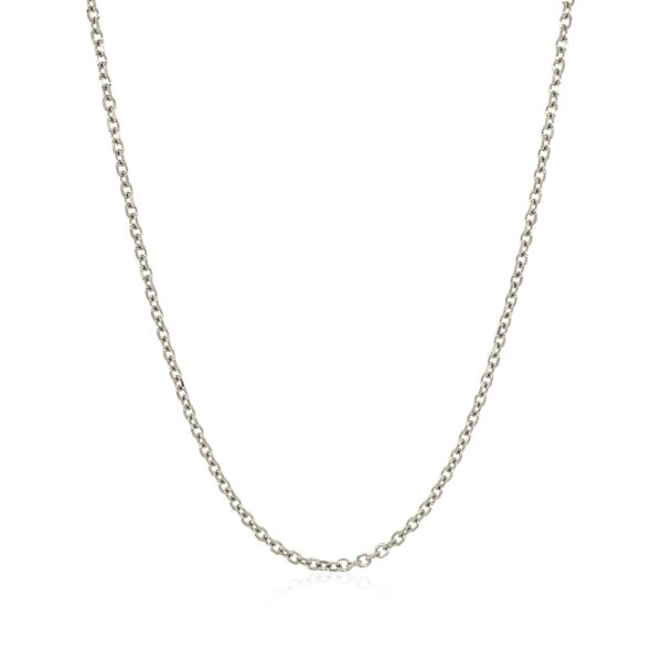 18k White Gold Diamond Cut Cable Link Chain (1.40 mm) - alternate view 2