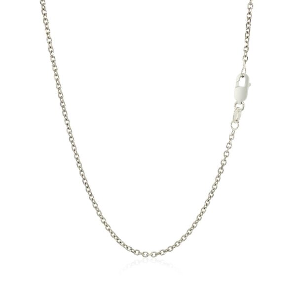 18k White Gold Diamond Cut Cable Link Chain (1.40 mm) - alternate view 3
