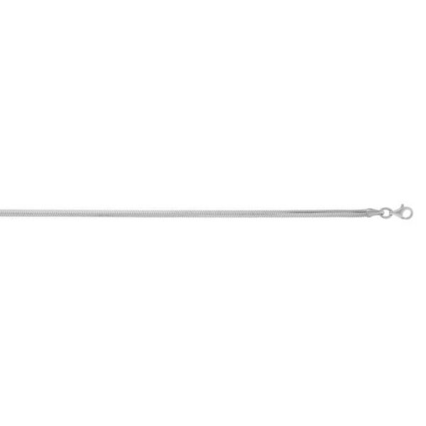 Sterling Silver Rhodium Plated Oval Snake Chain (2.60 mm) - alternate view 3