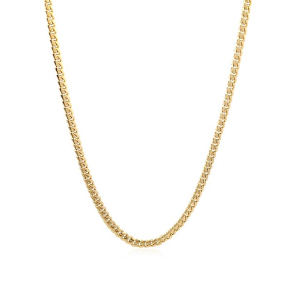 10k Yellow Gold Classic Solid Miami Cuban Chain (3.20 mm) - alternate view 2