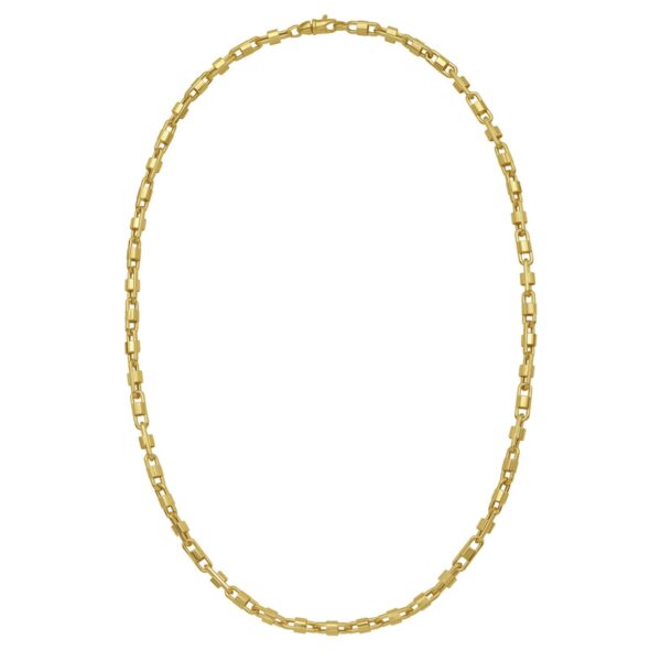 14K Yellow Gold Square Byzantine Chain Necklace (2.00 mm) - alternate view 2