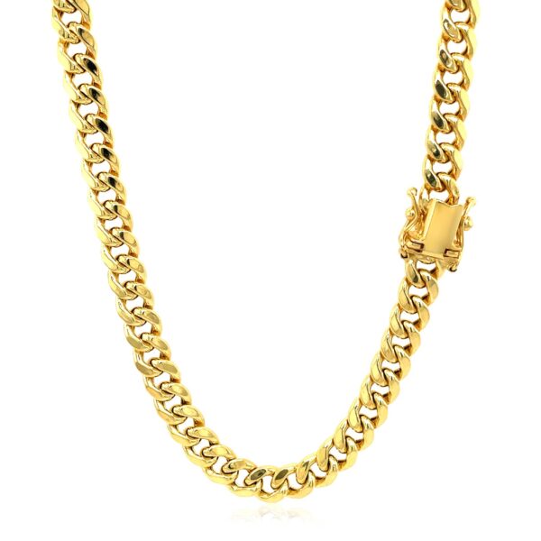 14k Yellow Gold Semi Solid Miami Cuban Chain (5.00 mm) - alternate view 3