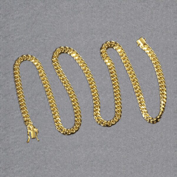 14k Yellow Gold Semi Solid Miami Cuban Chain (5.00 mm) - alternate view 5