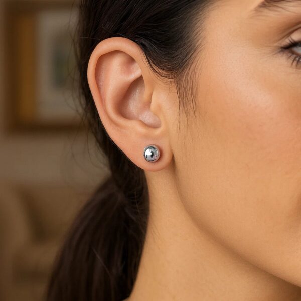 Sterling Silver Ball Stud Earrings (8.00 mm) - alternate view 4