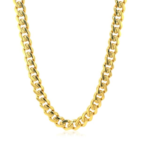 14k Yellow Gold Polished Miami Cuban Chain Necklace - alternate view 2