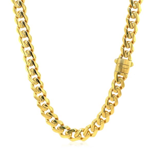 14k Yellow Gold Polished Miami Cuban Chain Necklace - alternate view 3