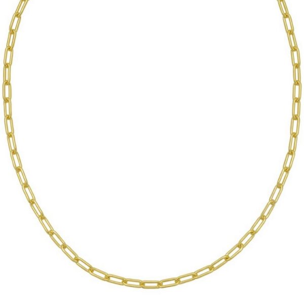 Sterling Silver Yellow Gold Plated Round Link Paperclip Chain (5.20 mm) - alternate view 3