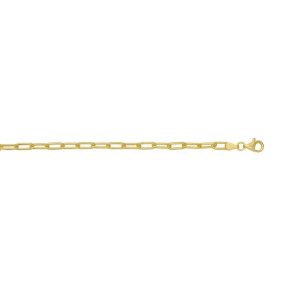 Sterling Silver Yellow Gold Plated Round Link Paperclip Chain (5.20 mm) - alternate view 4