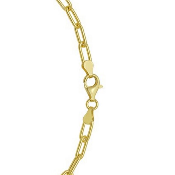 Sterling Silver Yellow Gold Plated Round Link Paperclip Chain (5.20 mm) - alternate view 5