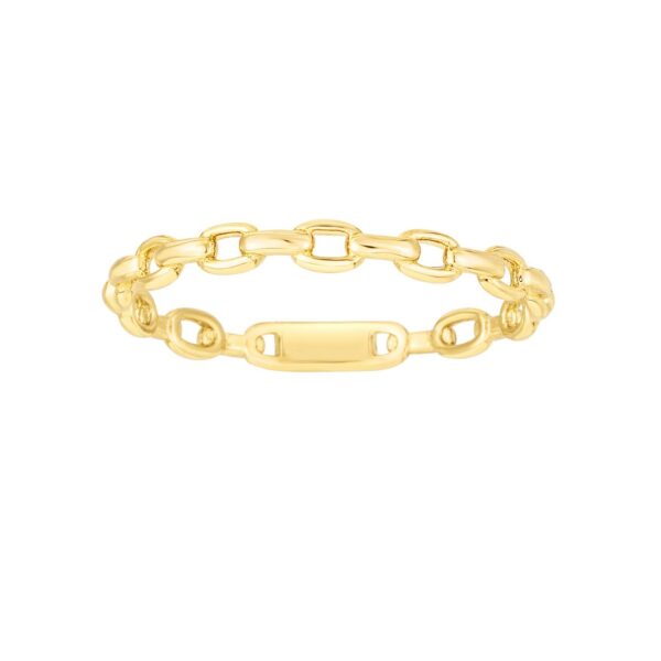 14K Yellow Gold Oval Links Stackable Ring - alternate view 2
