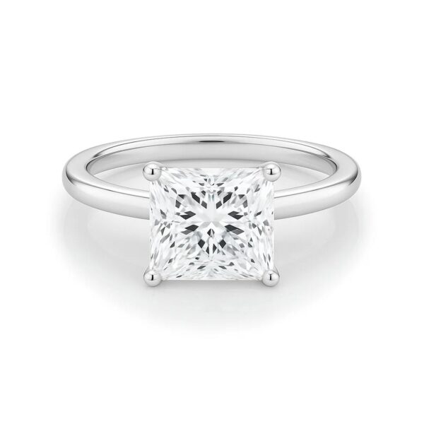 2 Carat Princess Lab Grown IGI G/VS1 Diamond Solitaire Ring in 10K White Gold - alternate view 3