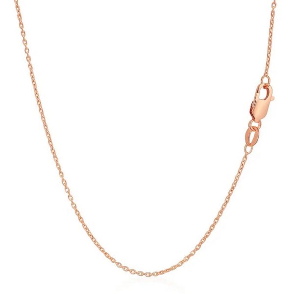 14k Rose Gold Diamond Cut Cable Link Chain (1.30 mm) - alternate view 3