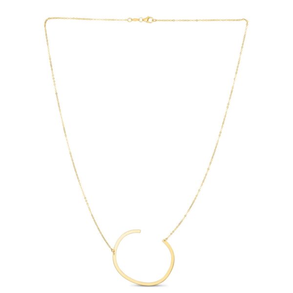 14K Yellow Gold Yours Truly Large Initial C Necklace - alternate view 2
