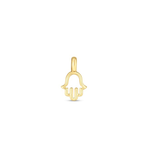 14k Yellow Gold Mini Hamsa Charm - alternate view 2