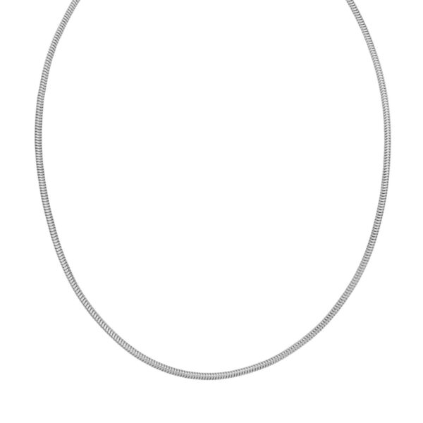 Sterling Silver Rhodium Plated Octagonal Snake Chain (2.40 mm) - alternate view 2