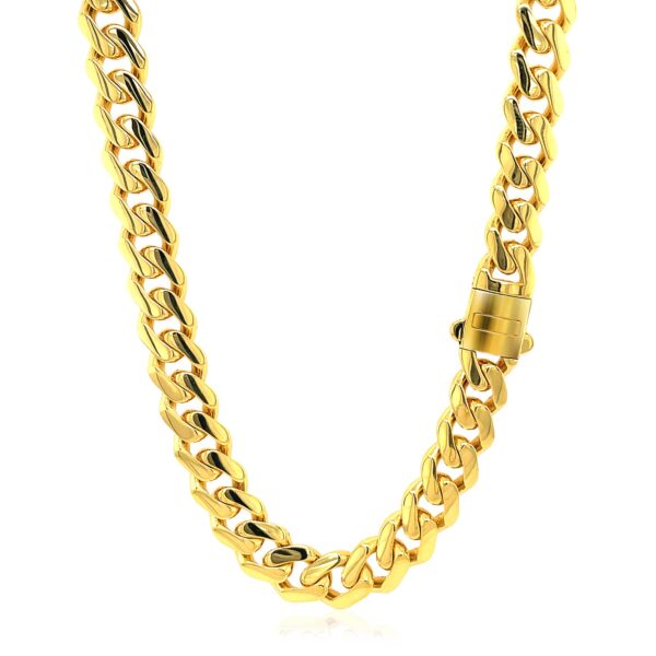 14k Yellow Gold Polished Miami Cuban Chain Necklace - alternate view 2