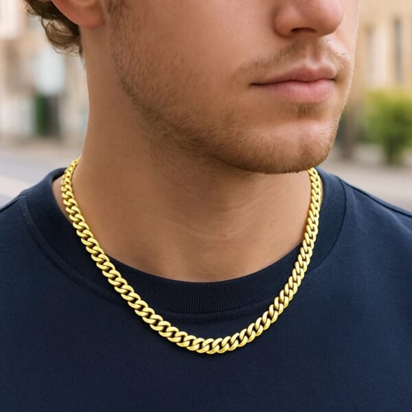 14k Yellow Gold Polished Miami Cuban Chain Necklace - alternate view 4
