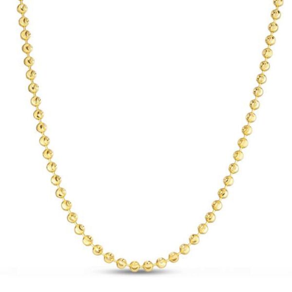 Moon Cut Bead Chain in 14k Yellow Gold (3.00 mm) - alternate view 3