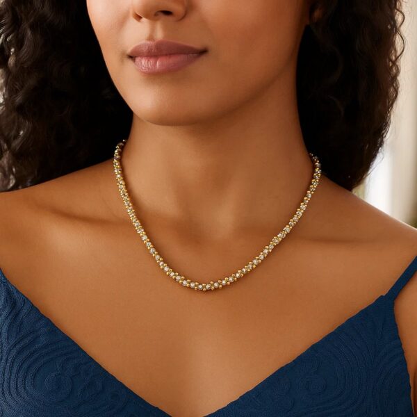 Two Tone Pallina Bead Necklace in 14K Gold - Two-Tone Gold - alternate view 3