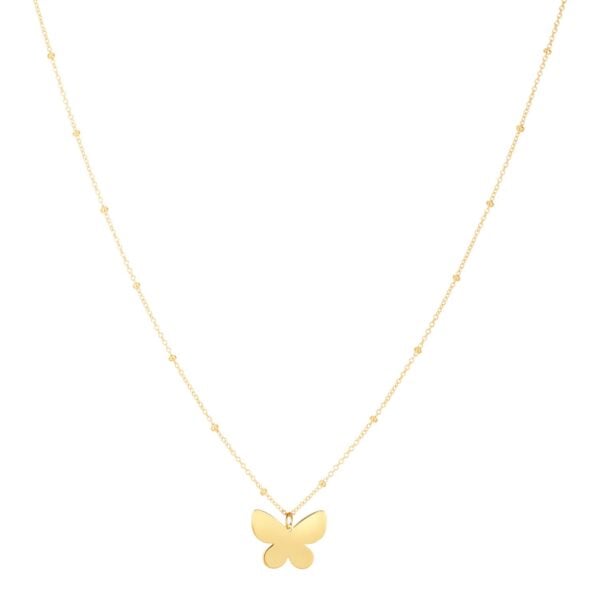 14k Yellow Gold Papillon Butterfly Necklace