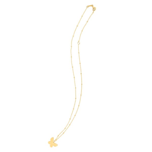 14k Yellow Gold Papillon Butterfly Necklace - alternate view 3