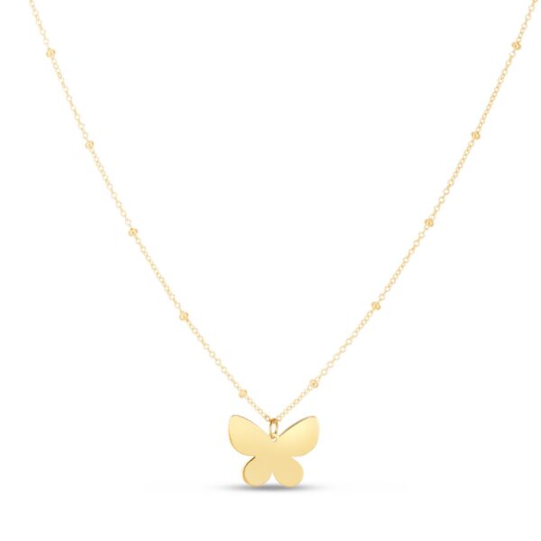 14k Yellow Gold Papillon Butterfly Necklace - alternate view 4