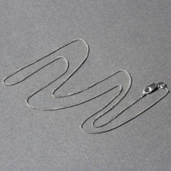 14k White Gold Round Wheat Chain (0.80 mm) - alternate view 3