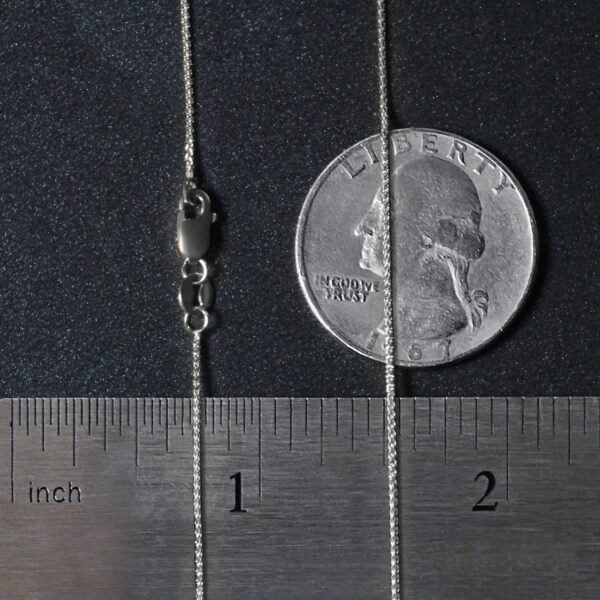 14k White Gold Round Wheat Chain (0.80 mm) - alternate view 5