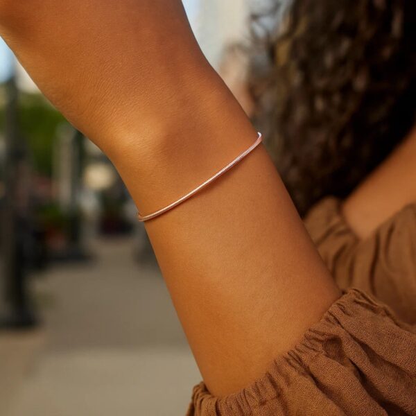 14K Rose Gold Diamond Cut Stack Bangle Bracelet (1.80 mm) - alternate view 4