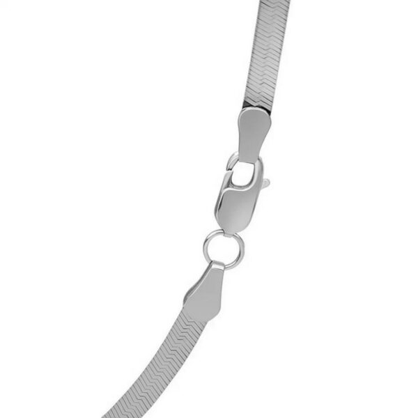 Sterling Silver Rhodium Plated Herringbone Chain (3.30 mm) - alternate view 3