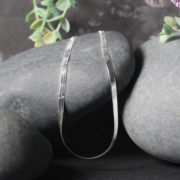 Sterling Silver Rhodium Plated Herringbone Chain (3.30 mm) - alternate view 4