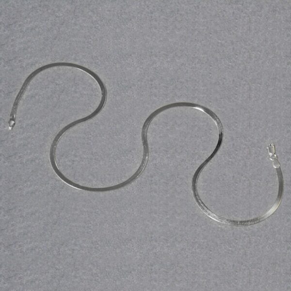 Sterling Silver Rhodium Plated Herringbone Chain (3.30 mm) - alternate view 5