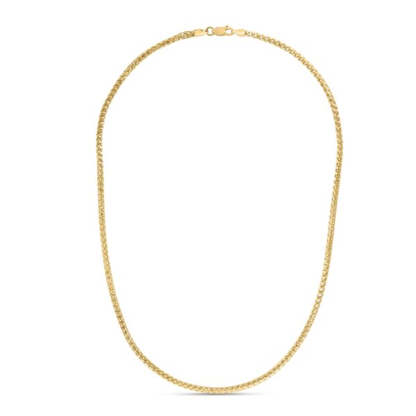 Sterling Silver Yellow Gold Plated Diamond Cut Franco Chain (3.80 mm) - alternate view 3