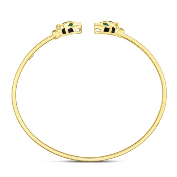 14k Yellow Gold Panther Bangle (3.00 mm) - alternate view 3