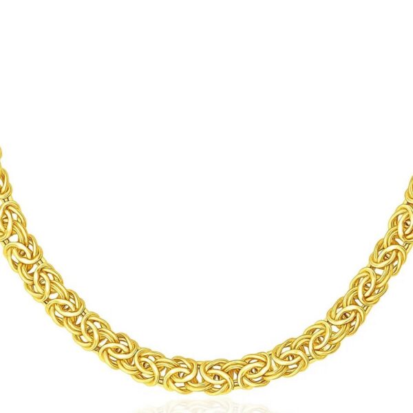 14k Yellow Gold Byzantine Design Stylish Necklace - alternate view 2