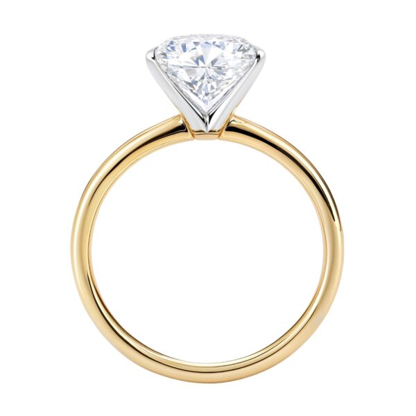 2 Carat Oval Lab Grown IGI G/VS1 Diamond Solitaire Ring in 10K Yellow Gold - alternate view 3
