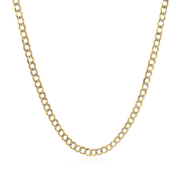 14k Two Tone Gold Pave Curb Chain (2.60 mm) - Two-Tone Gold - alternate view 2