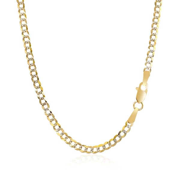 14k Two Tone Gold Pave Curb Chain (2.60 mm) - Two-Tone Gold - alternate view 3