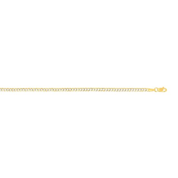 14k Two Tone Gold Pave Curb Chain (2.60 mm) - Two-Tone Gold - alternate view 5