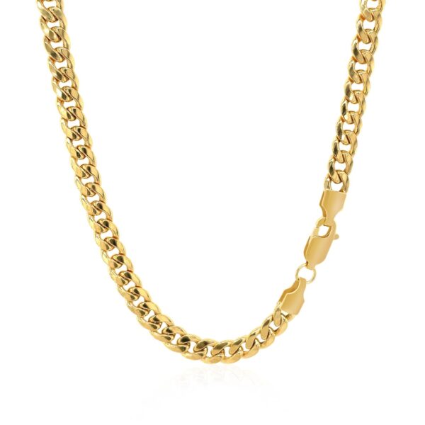 10k Yellow Gold Miami Cuban Semi Solid Chain (4.50 mm) - alternate view 3