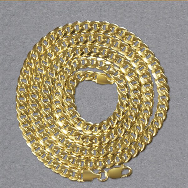 10k Yellow Gold Miami Cuban Semi Solid Chain (4.50 mm) - alternate view 5