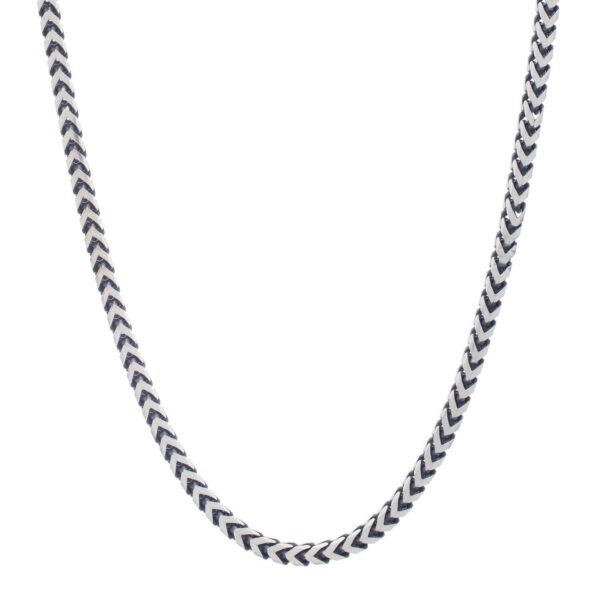Sterling Silver Gunmetal Finish Franco Link Chain (4.60 mm) - alternate view 2