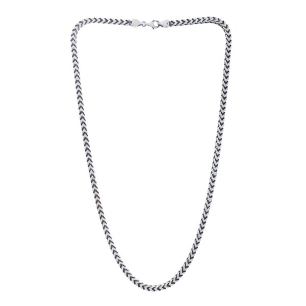 Sterling Silver Gunmetal Finish Franco Link Chain (4.60 mm) - alternate view 3