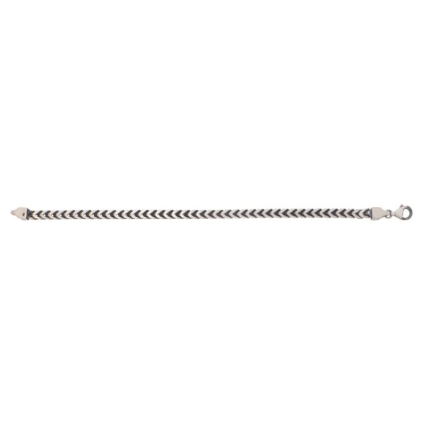Sterling Silver Gunmetal Finish Franco Link Chain (4.60 mm) - alternate view 4