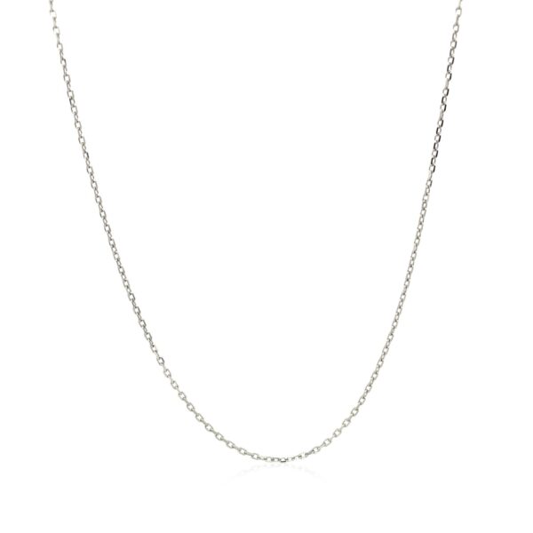 18k White Gold Diamond Cut Cable Link Chain (0.80 mm) - alternate view 2