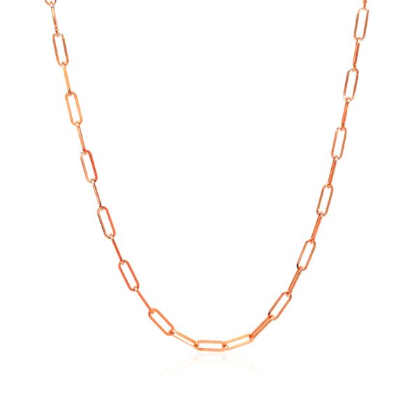 14K Rose Gold Delicate Paperclip Chain (2.10 mm) - alternate view 2