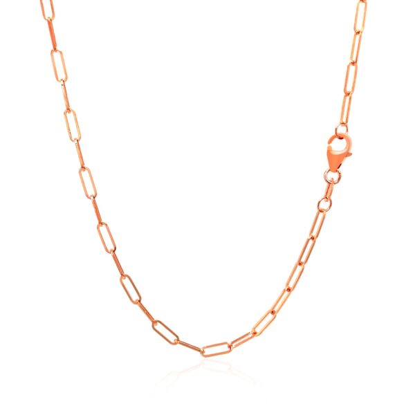 14K Rose Gold Delicate Paperclip Chain (2.10 mm) - alternate view 3