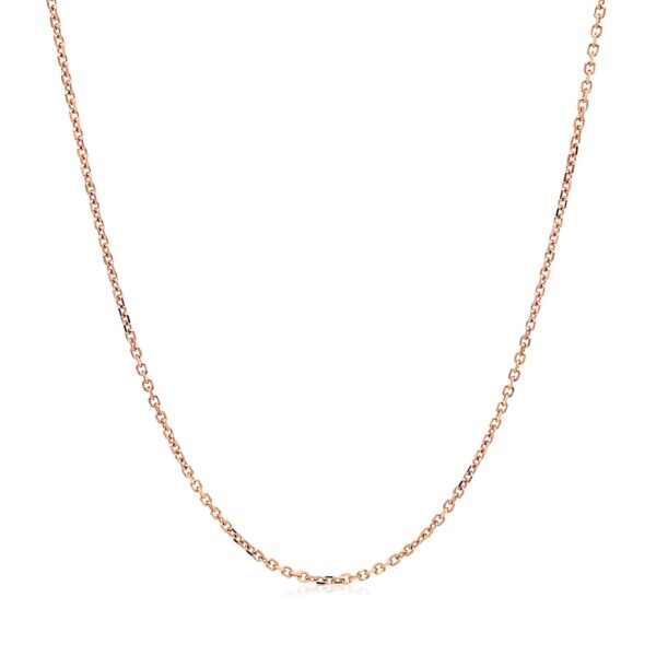 18k Rose Gold Diamond Cut Cable Link Chain (1.10 mm) - alternate view 2