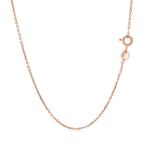 18k Rose Gold Diamond Cut Cable Link Chain (1.10 mm) - alternate view 3
