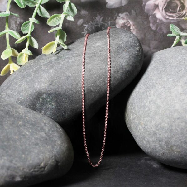 18k Rose Gold Diamond Cut Cable Link Chain (1.10 mm) - alternate view 4